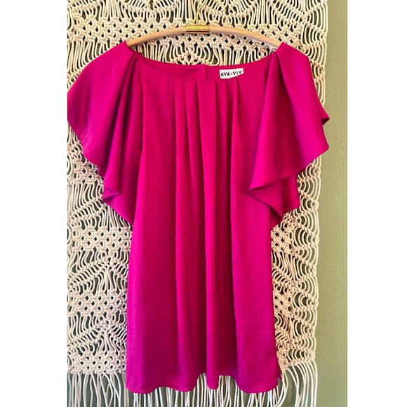Ava & Viv Tops - 💖 Ava & Viv blouse 2X fuchsia pink women’s plus top office casual work